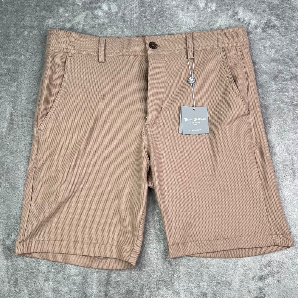 Hickey Freeman Shorts Mens 32 Brown Classic Fit Cotton Casual‎ New With Tags